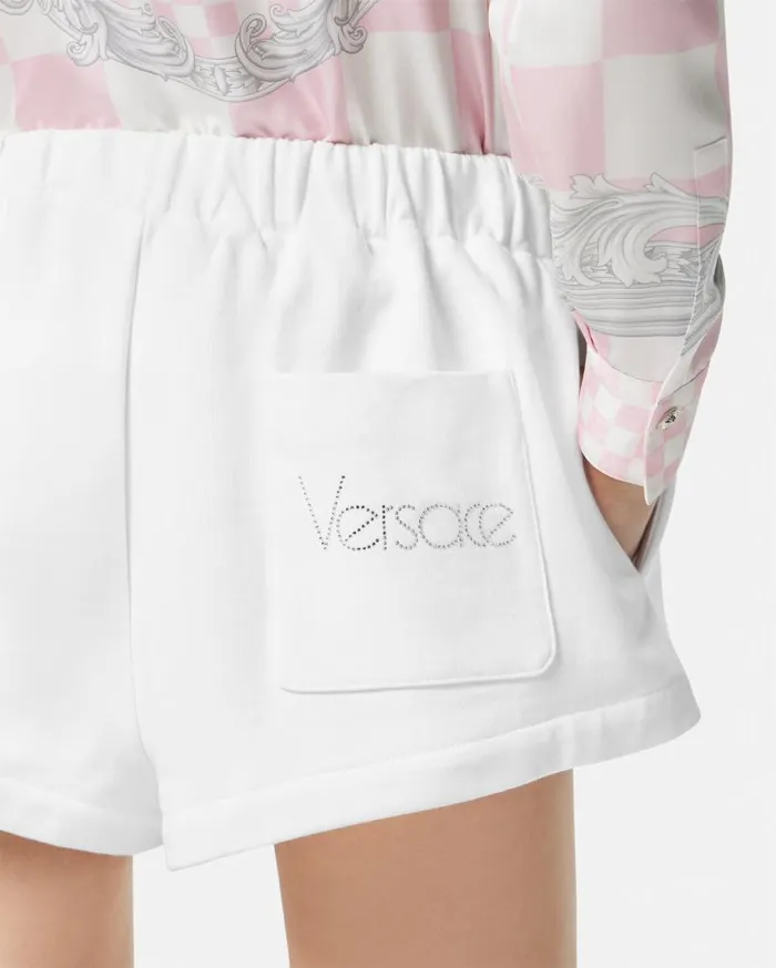 Versace Pants and Shorts 1978 ReEdition Logo Sweat Shorts White 8211 Women Versace Pants and Shorts 1978 ReEdition Logo Sweat Shorts White 8211 Women