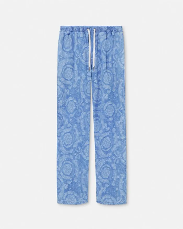 Versace Pants and Shorts Barocco Chambray Denim Pants Blue 8211 Men