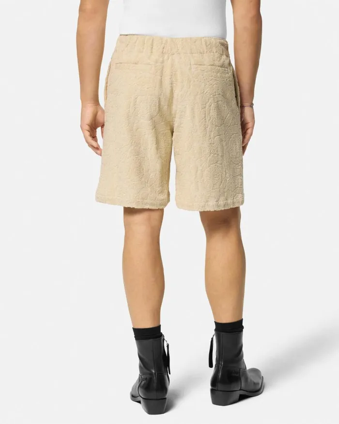 Versace Pants and Shorts Barocco Jacquard Towel Shorts Beige 8211 Men Versace Pants and Shorts Barocco Jacquard Towel Shorts Beige 8211 Men