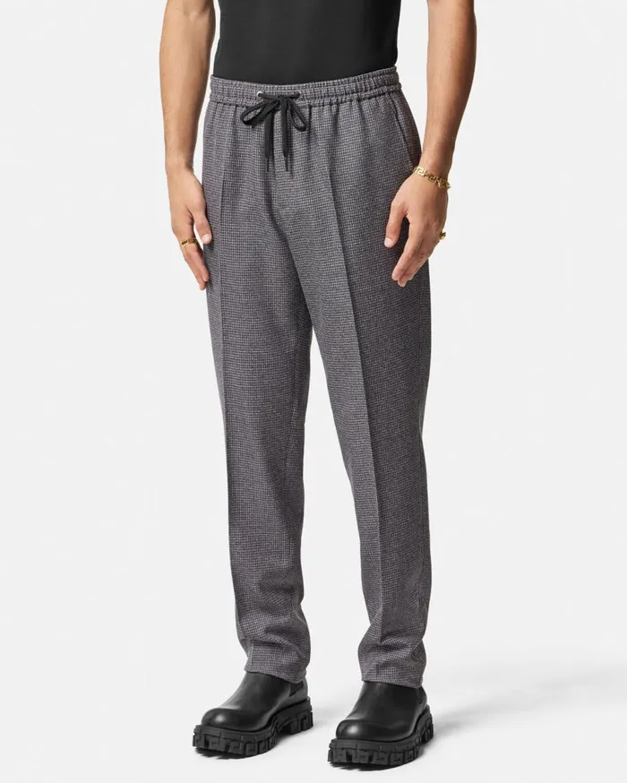 Versace Pants and Shorts Moulin Wool Drawstring Pants Gray 8211 Men Versace Pants and Shorts Moulin Wool Drawstring Pants Gray 8211 Men