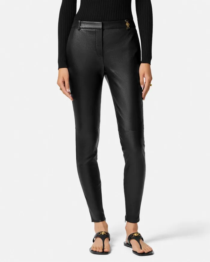 Versace Pants and Shorts Slim Fit Leather Pants Black 8211 Women Versace Pants and Shorts Slim Fit Leather Pants Black 8211 Women