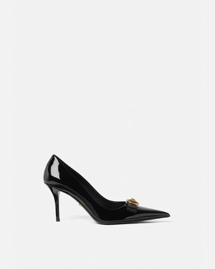 Versace Pumps and Slingbacks Gianni Ribbon Pumps 85 Mm Blackgold 8211 Women