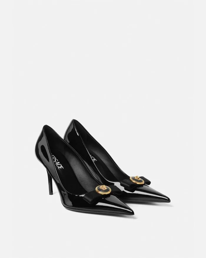 Versace Pumps and Slingbacks Gianni Ribbon Pumps 85 Mm Blackgold 8211 Women Versace Pumps and Slingbacks Gianni Ribbon Pumps 85 Mm Blackgold 8211 Women