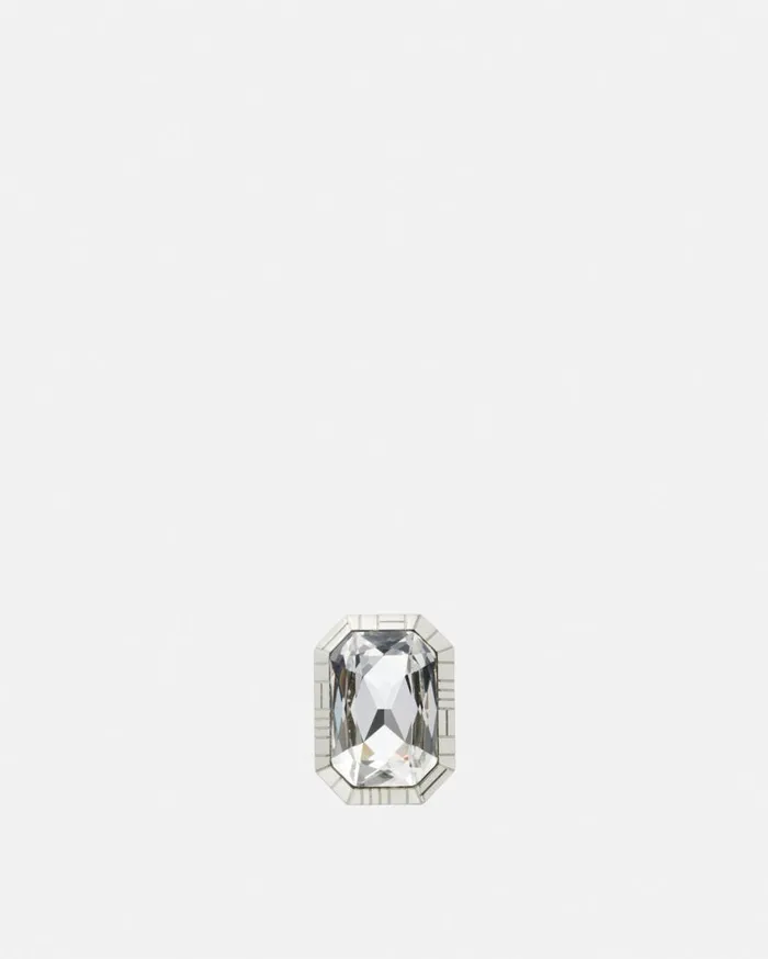 Versace Rings Crystal Greca Quilting Ring Silver 8211 Women