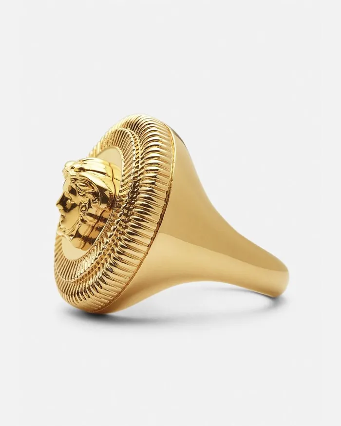 Versace Rings Medusa Biggie Ring Light Gold 8211 WomenMen Versace Rings Medusa Biggie Ring Light Gold 8211 WomenMen