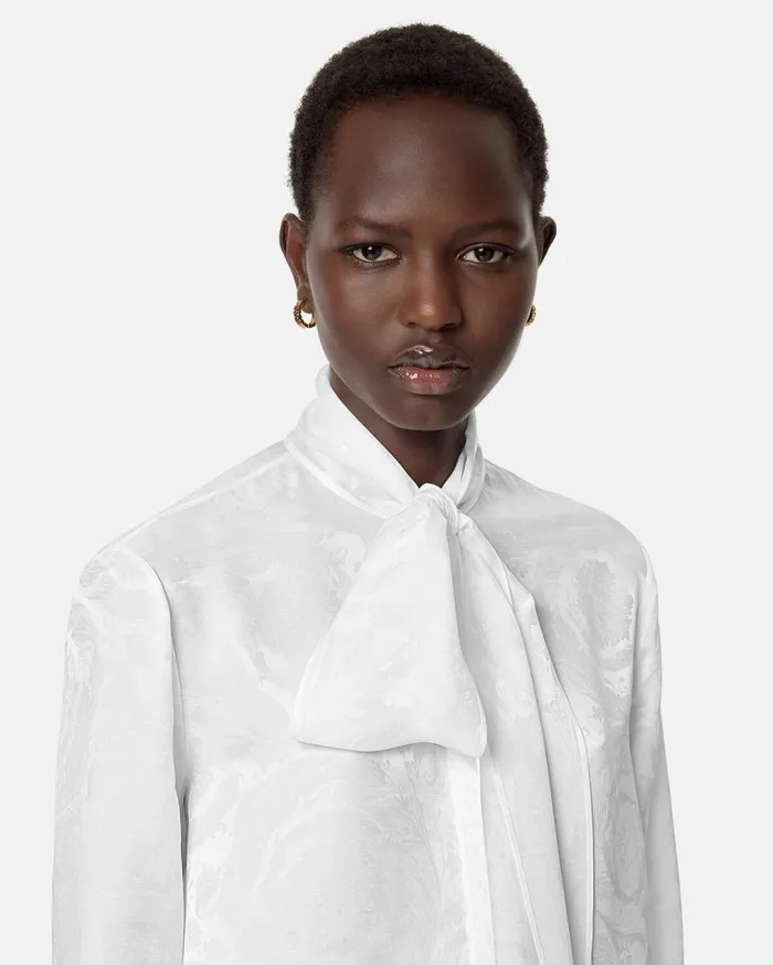 Versace Shirts and Tops Barocco Silk Lavallire Shirt White 8211 Women Versace Shirts and Tops Barocco Silk Lavallire Shirt White 8211 Women