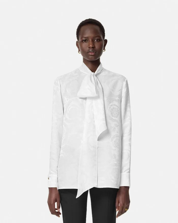 Versace Shirts and Tops Barocco Silk Lavallire Shirt White 8211 Women Versace Shirts and Tops Barocco Silk Lavallire Shirt White 8211 Women