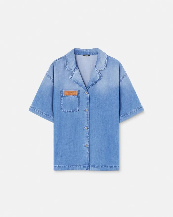 Versace Shirts and Tops Denim Boxy Shirt Blue 8211 Women