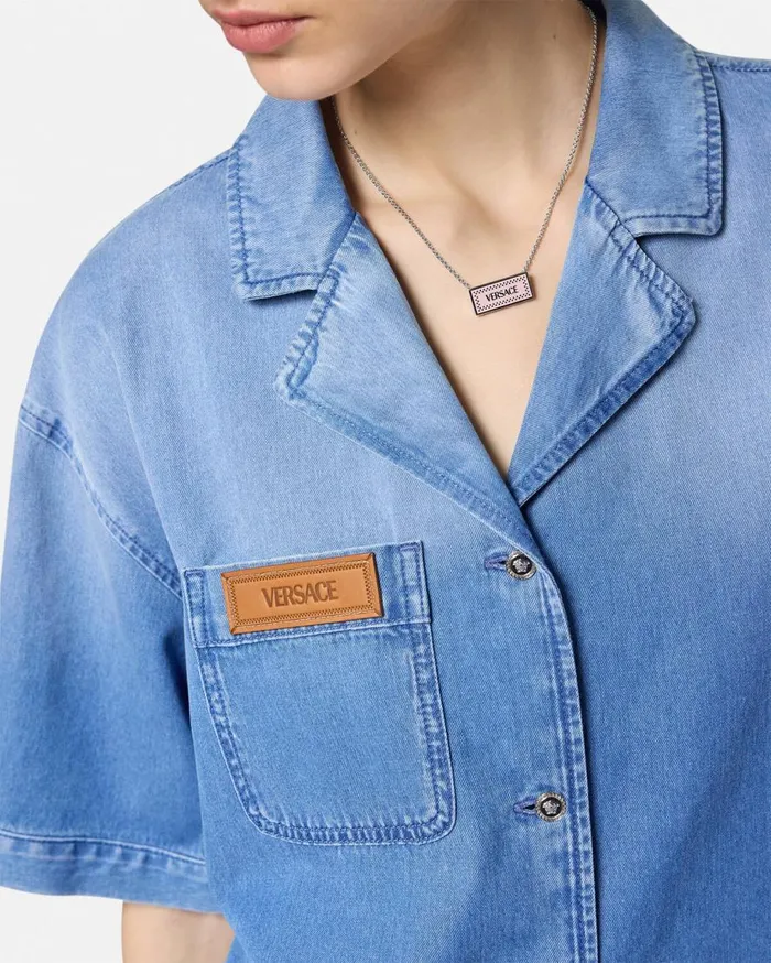 Versace Shirts and Tops Denim Boxy Shirt Blue 8211 Women Versace Shirts and Tops Denim Boxy Shirt Blue 8211 Women