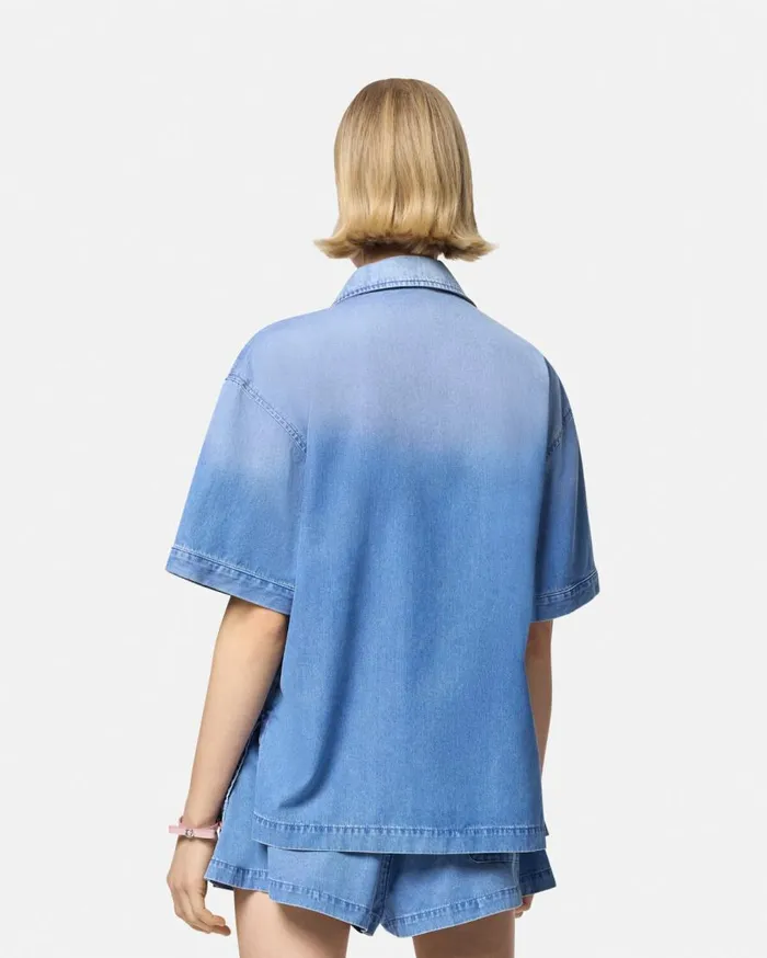 Versace Shirts and Tops Denim Boxy Shirt Blue 8211 Women Versace Shirts and Tops Denim Boxy Shirt Blue 8211 Women