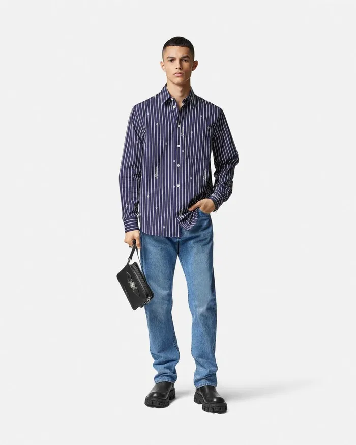 Versace Shirts Versace Nautical Stripe Shirt Blue 8211 Men Versace Shirts Versace Nautical Stripe Shirt Blue 8211 Men