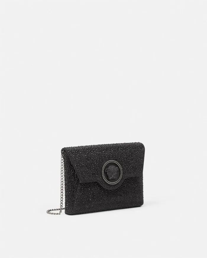 Versace Shoulder and Crossbody Crystal La Medusa Envelope Clutch Black 8211 Women Versace Shoulder and Crossbody Crystal La Medusa Envelope Clutch Black 8211 Women