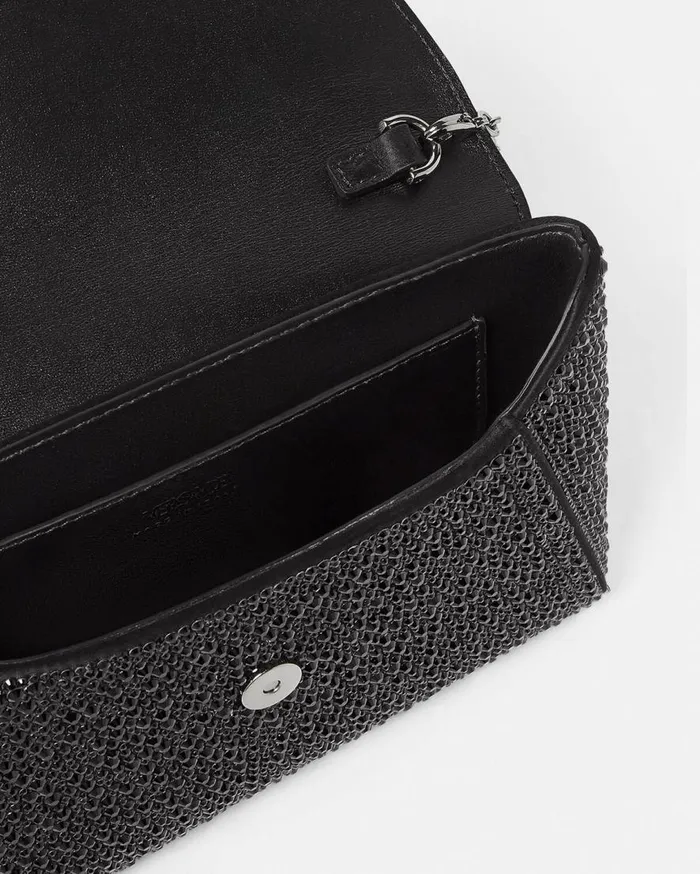 Versace Shoulder and Crossbody Crystal La Medusa Envelope Clutch Black 8211 Women Versace Shoulder and Crossbody Crystal La Medusa Envelope Clutch Black 8211 Women
