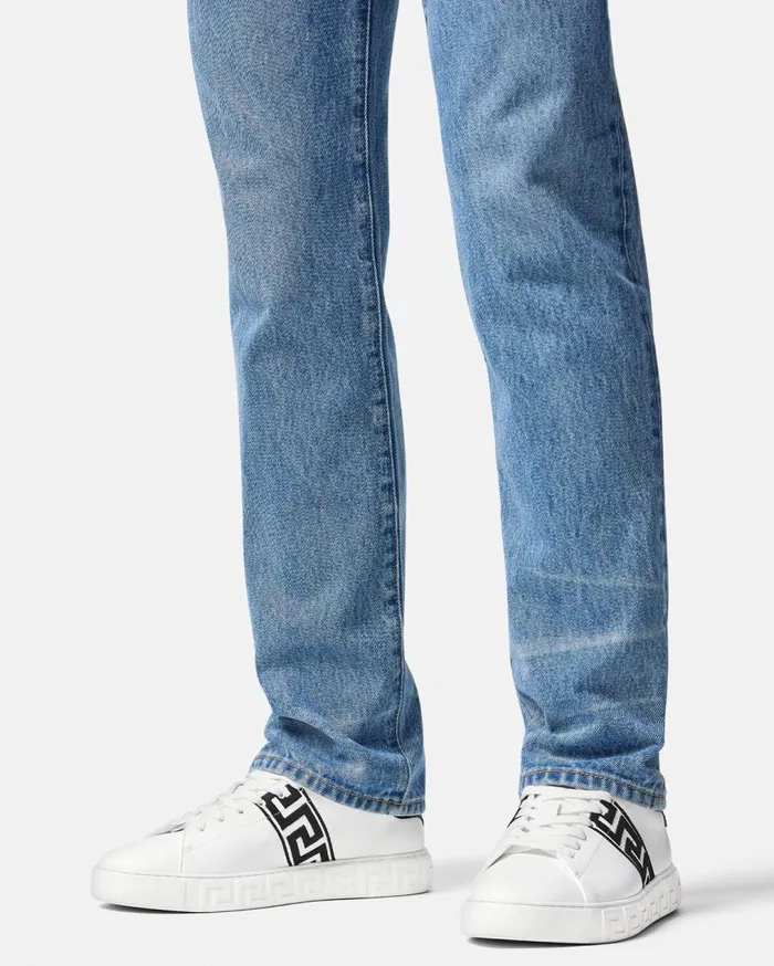 Versace Sneakers Embroidered Greca Sneakers Blackwhite 8211 Men Versace Sneakers Embroidered Greca Sneakers Blackwhite 8211 Men