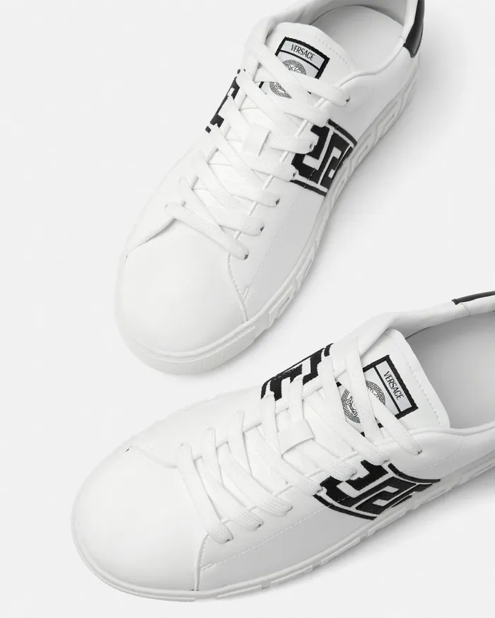 Versace Sneakers Embroidered Greca Sneakers Blackwhite 8211 Men Versace Sneakers Embroidered Greca Sneakers Blackwhite 8211 Men