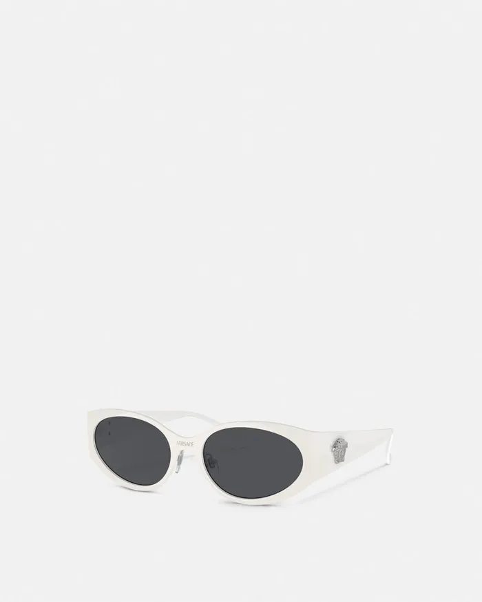 Versace Sunglasses La Medusa Oval Sunglasses White 8211 Women