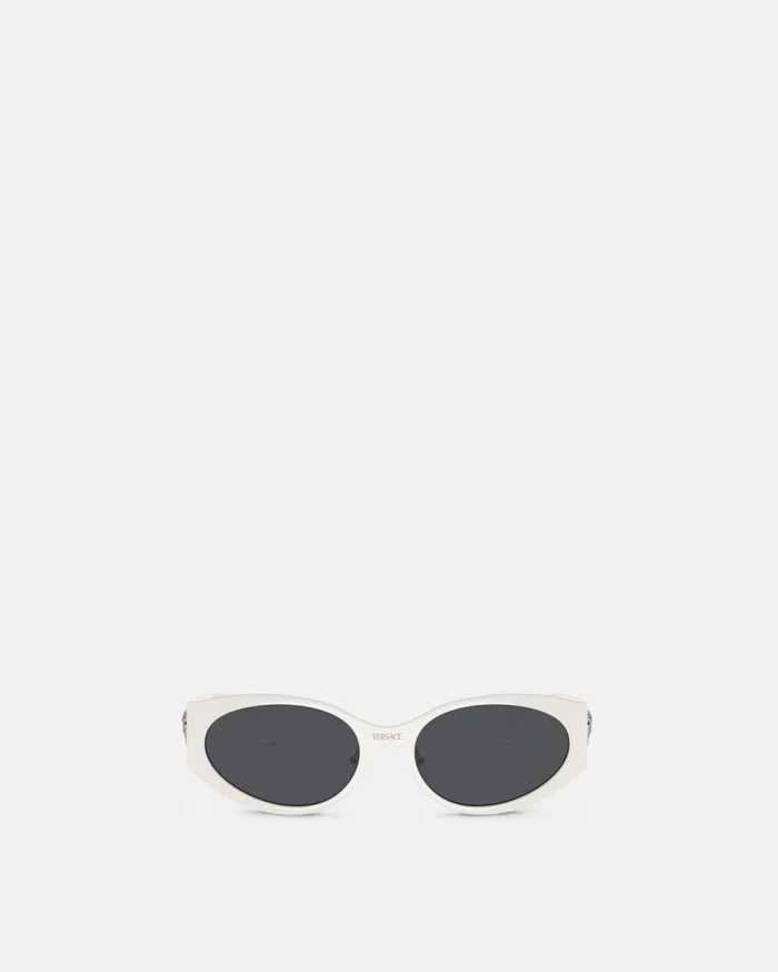 Versace Sunglasses La Medusa Oval Sunglasses White 8211 Women Versace Sunglasses La Medusa Oval Sunglasses White 8211 Women
