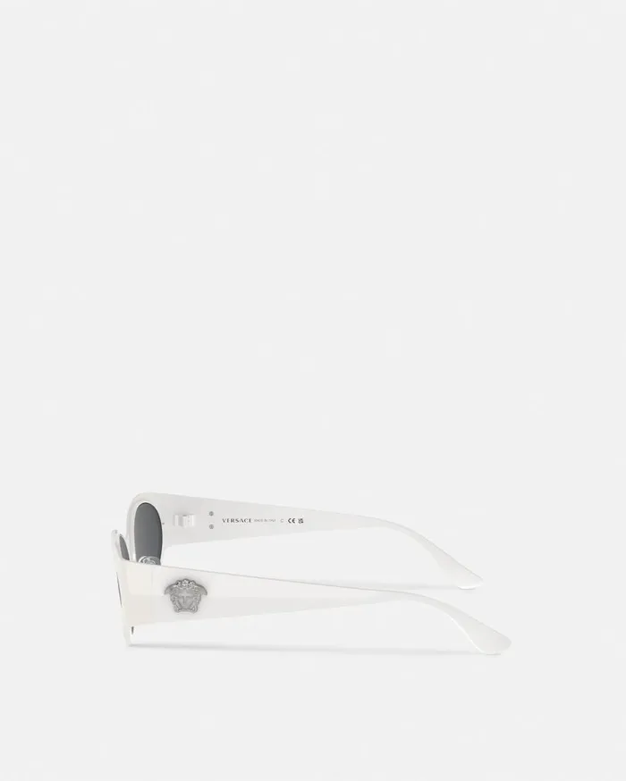 Versace Sunglasses La Medusa Oval Sunglasses White 8211 Women Versace Sunglasses La Medusa Oval Sunglasses White 8211 Women