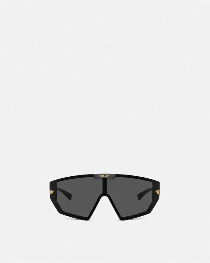 Versace Sunglasses Medusa Horizon Sunglasses Black 8211 WomenMen Versace Sunglasses Medusa Horizon Sunglasses Black 8211 WomenMen