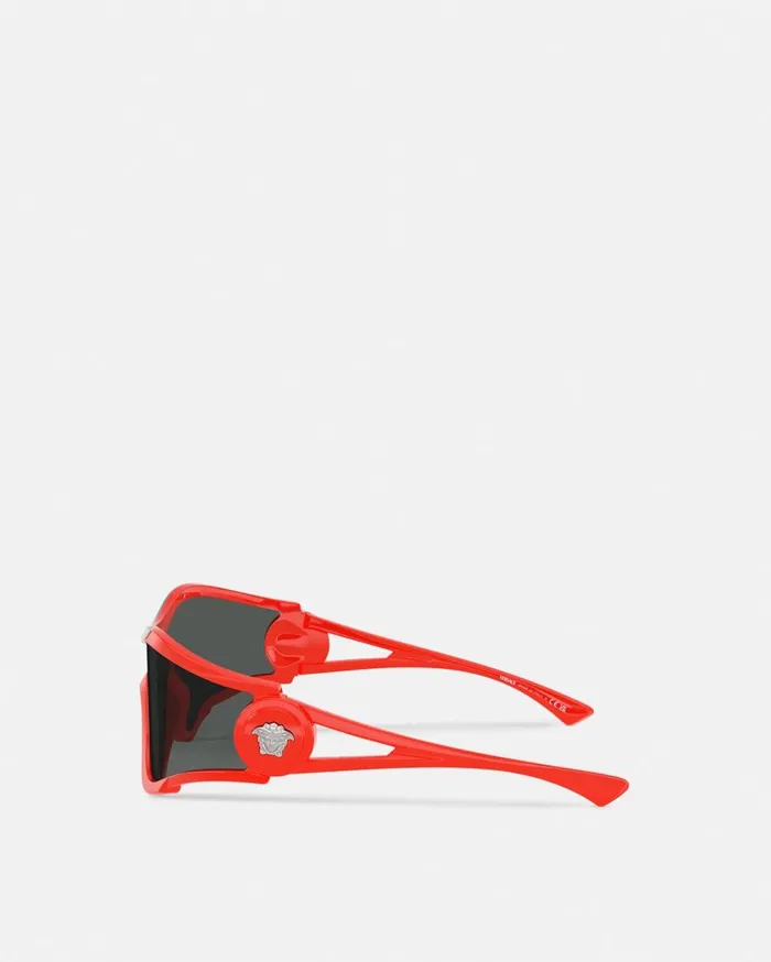 Versace Sunglasses Medusa Medallion Shield Sunglasses Red 8211 WomenMen Versace Sunglasses Medusa Medallion Shield Sunglasses Red 8211 WomenMen