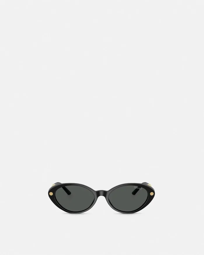 Versace Sunglasses Tubular Greca Oval Sunglasses Black 8211 Women Versace Sunglasses Tubular Greca Oval Sunglasses Black 8211 Women