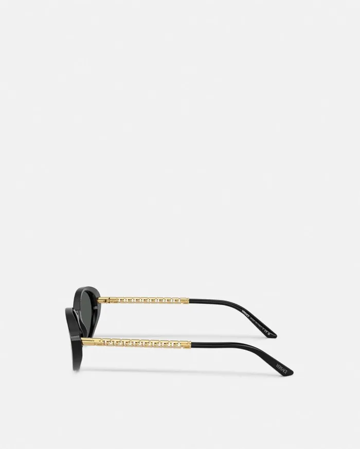 Versace Sunglasses Tubular Greca Oval Sunglasses Black 8211 Women Versace Sunglasses Tubular Greca Oval Sunglasses Black 8211 Women