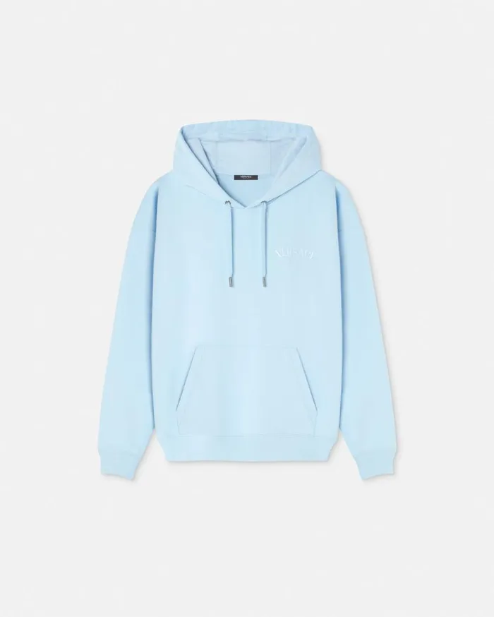 Versace Sweatshirts Versace Milano Stamp Hoodie Light Blue 8211 Men