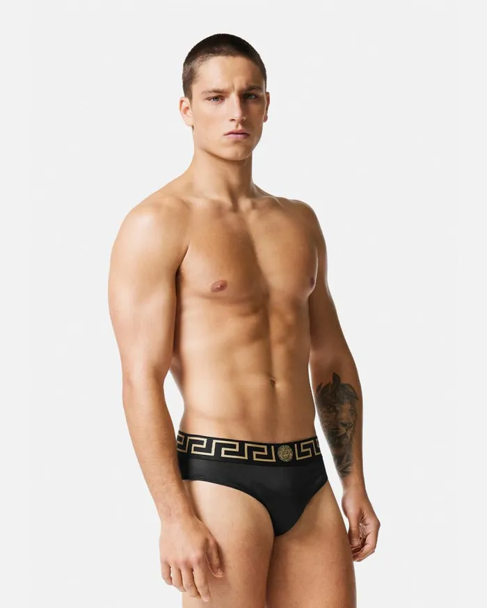 Versace Swimwear Greca Border Swim Briefs Black 8211 Men Versace Swimwear Greca Border Swim Briefs Black 8211 Men