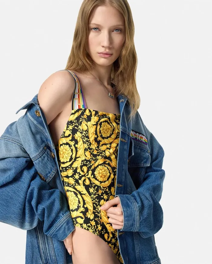 Versace Swimwear Pride Barocco OnePiece Swimsuit Blackprint 8211 Women Versace Swimwear Pride Barocco OnePiece Swimsuit Blackprint 8211 Women