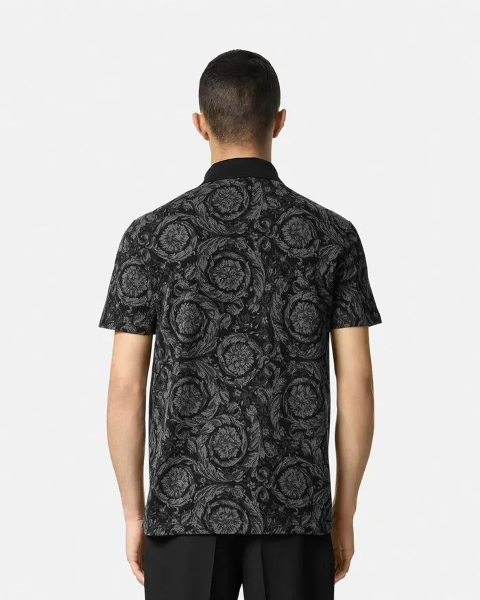 Versace TShirts and Polos Barocco Polo Shirt Gray 8211 Men Versace TShirts and Polos Barocco Polo Shirt Gray 8211 Men