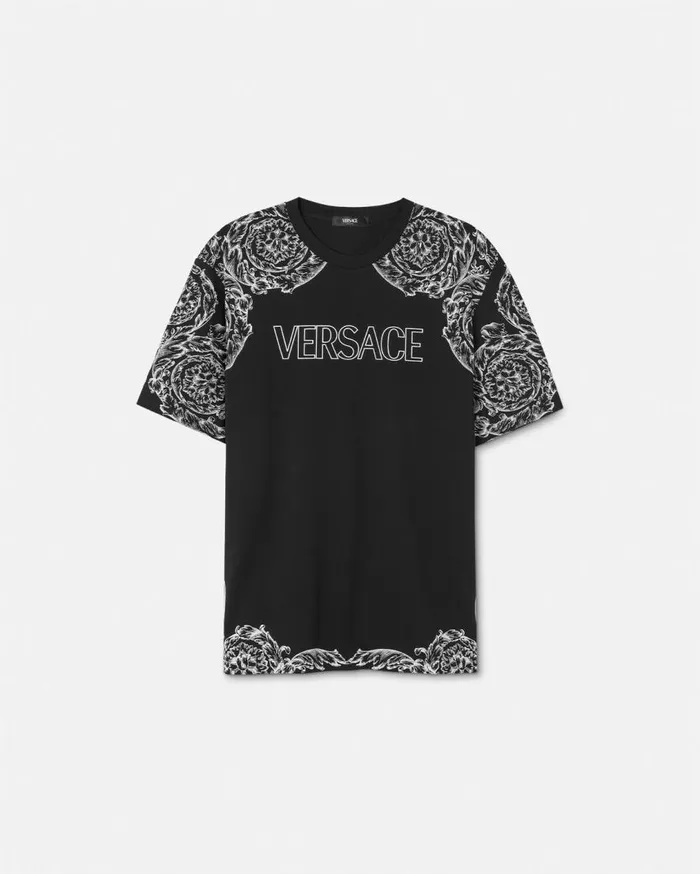 Versace TShirts and Polos Barocco Stencil TShirt Black 8211 Men