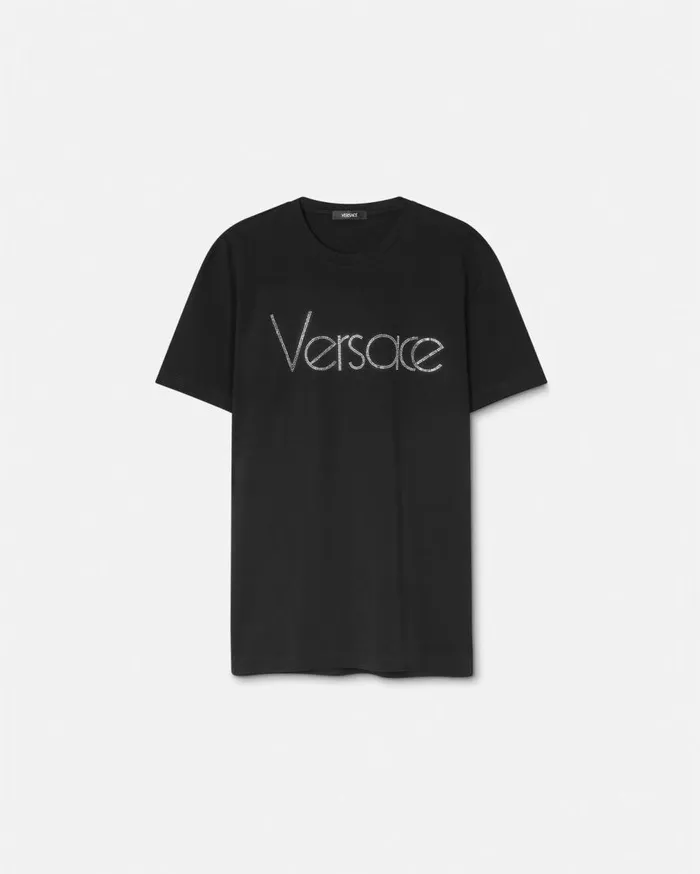 Versace TShirts and Polos Crystal 1978 ReEdition Logo TShirt Black 8211 Men