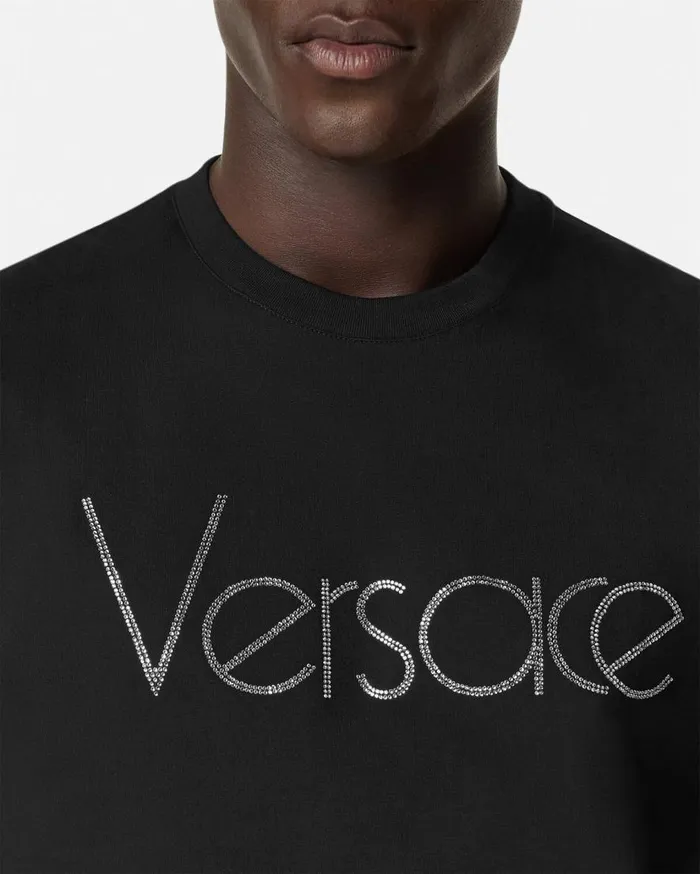 Versace TShirts and Polos Crystal 1978 ReEdition Logo TShirt Black 8211 Men Versace TShirts and Polos Crystal 1978 ReEdition Logo TShirt Black 8211 Men