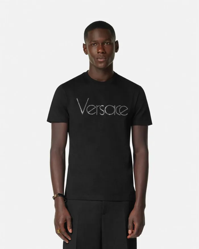 Versace TShirts and Polos Crystal 1978 ReEdition Logo TShirt Black 8211 Men Versace TShirts and Polos Crystal 1978 ReEdition Logo TShirt Black 8211 Men