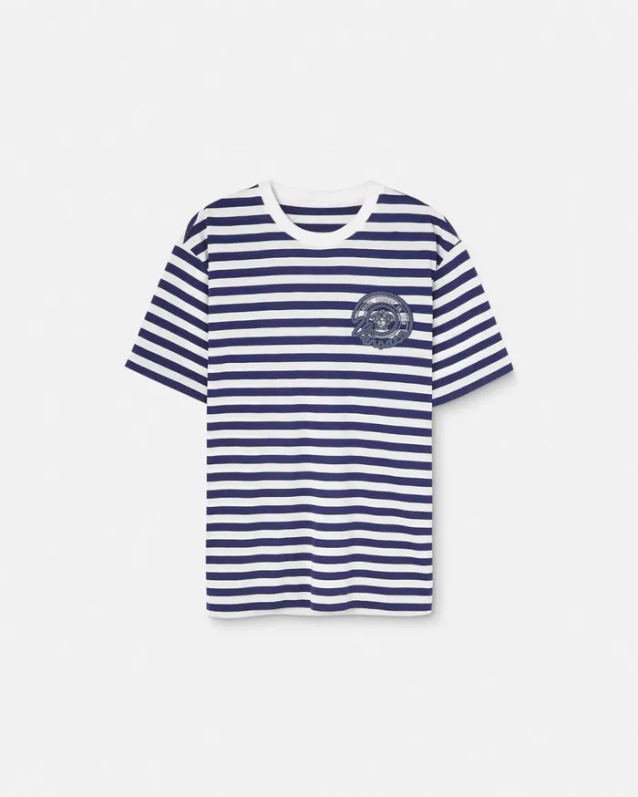 Versace TShirts and Polos Nautical Stripe TShirt Blue 8211 Men