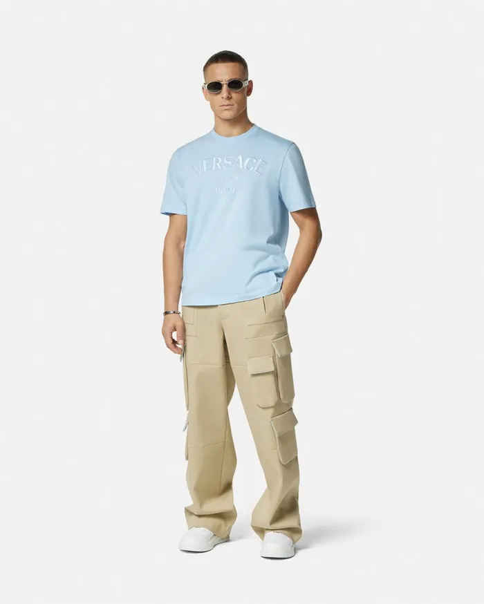 Versace TShirts and Polos Versace Milano Stamp TShirt Light Blue 8211 Men Versace TShirts and Polos Versace Milano Stamp TShirt Light Blue 8211 Men