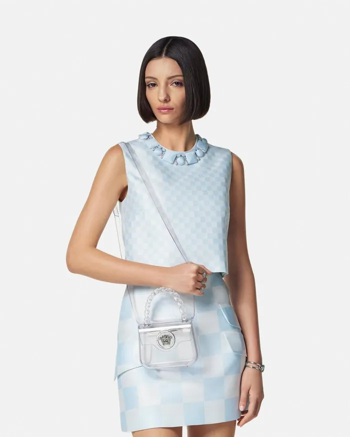 Versace Top Handle La Medusa Transparent Mini Bag Transparent 8211 Women Versace Top Handle La Medusa Transparent Mini Bag Transparent 8211 Women