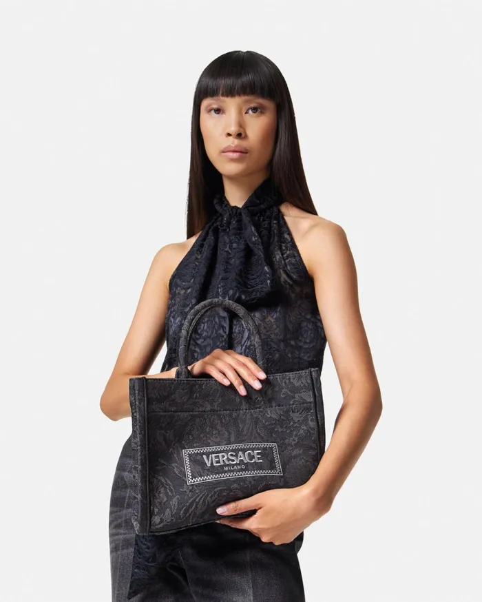 Versace Totes Barocco Athena Small Tote Bag Blackprint 8211 Women Versace Totes Barocco Athena Small Tote Bag Blackprint 8211 Women