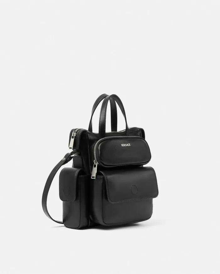 Versace Totes Cargo Tote Bag Blacksilver 8211 Men Versace Totes Cargo Tote Bag Blacksilver 8211 Men