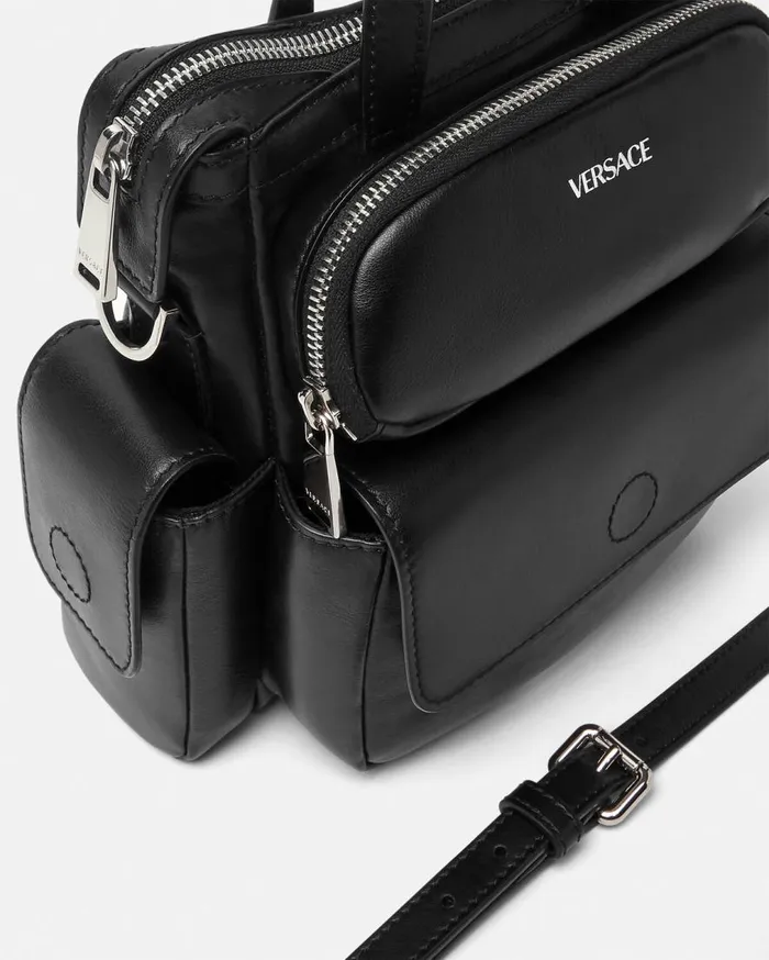Versace Totes Cargo Tote Bag Blacksilver 8211 Men Versace Totes Cargo Tote Bag Blacksilver 8211 Men