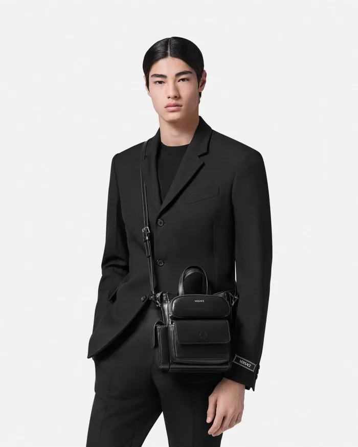 Versace Totes Cargo Tote Bag Blacksilver 8211 Men Versace Totes Cargo Tote Bag Blacksilver 8211 Men