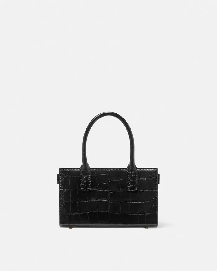 Versace Totes CrocEffect Medusa 03995 Small Tote Bag Blackgold 8211 Women Versace Totes CrocEffect Medusa 03995 Small Tote Bag Blackgold 8211 Women