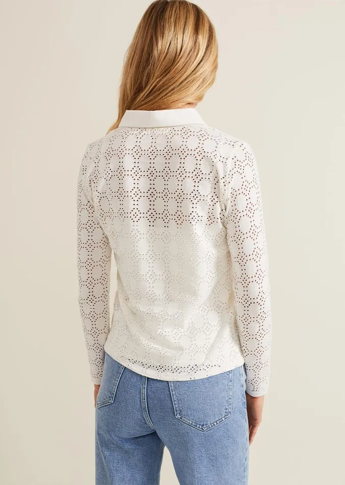 Vida Textured Shirt Ivory Women Phase Eight Tops and TShirts