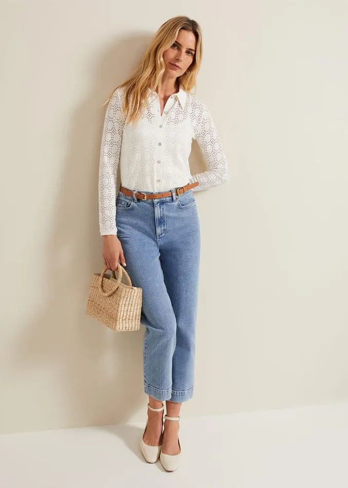 Vida Textured Shirt Ivory Women Phase Eight Tops and TShirts