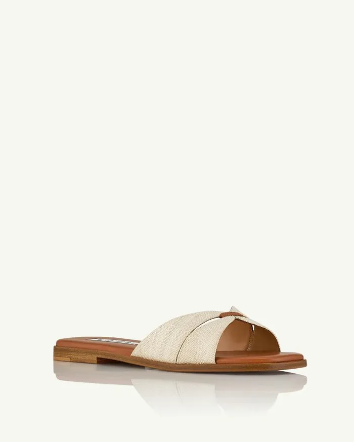 Villette Sandal Flat Brown Women Aquazzura Slides and Mules Villette Sandal Flat Brown Women Aquazzura Slides and Mules