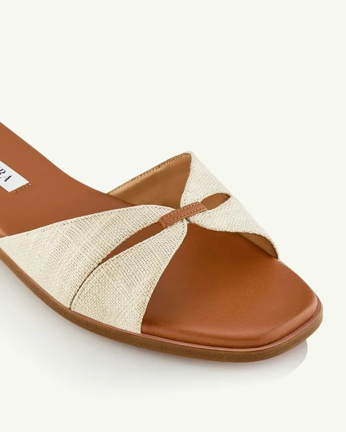 Villette Sandal Flat Brown Women Aquazzura Slides and Mules Villette Sandal Flat Brown Women Aquazzura Slides and Mules