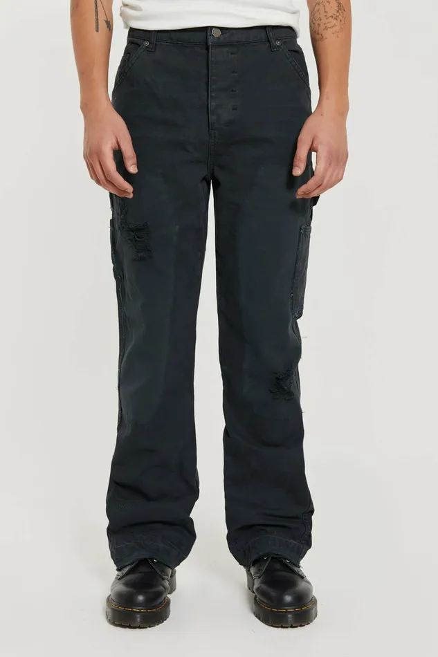 Vintage Black Rodeo Flared Carpenters Black Men Jaded London Jeans