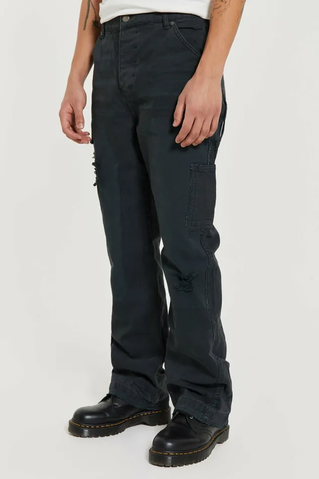Vintage Black Rodeo Flared Carpenters Black Men Jaded London Jeans