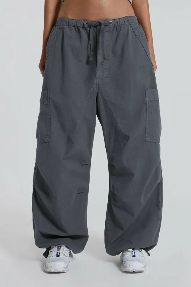Vintage Grey Parachute Cargo Pants Grey Women Jaded London Parachute Pants