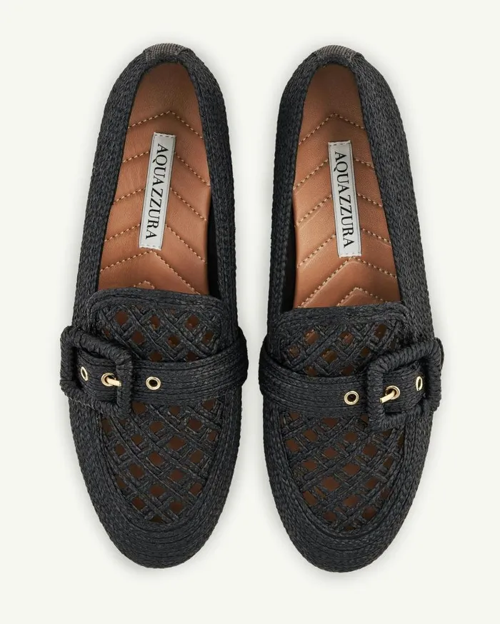 Visconti Loafer Black Women Aquazzura Flats Visconti Loafer Black Women Aquazzura Flats